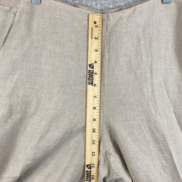 J. Jill love linen pull on pants L tan elastic waist high rise Lagenlook beachy - Picture 4 of 9